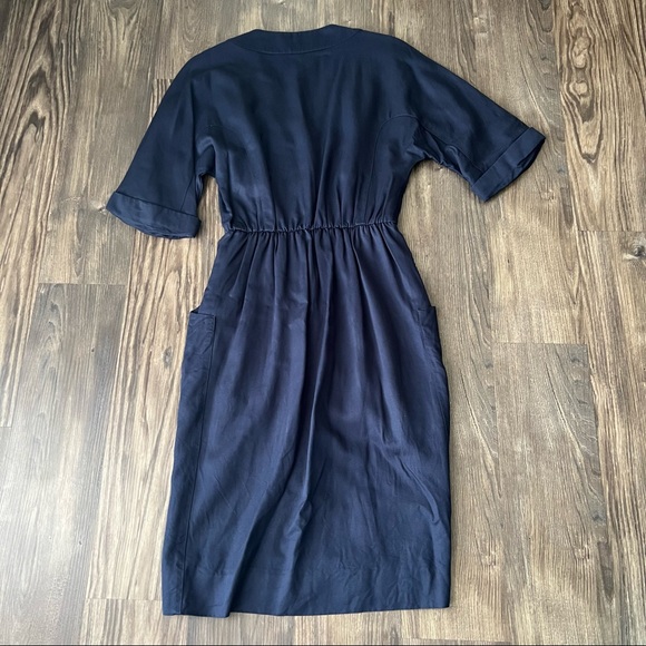 Nipon Boutique Vintage Navy Blue 60s Inspired Dress - Picture 7 of 16